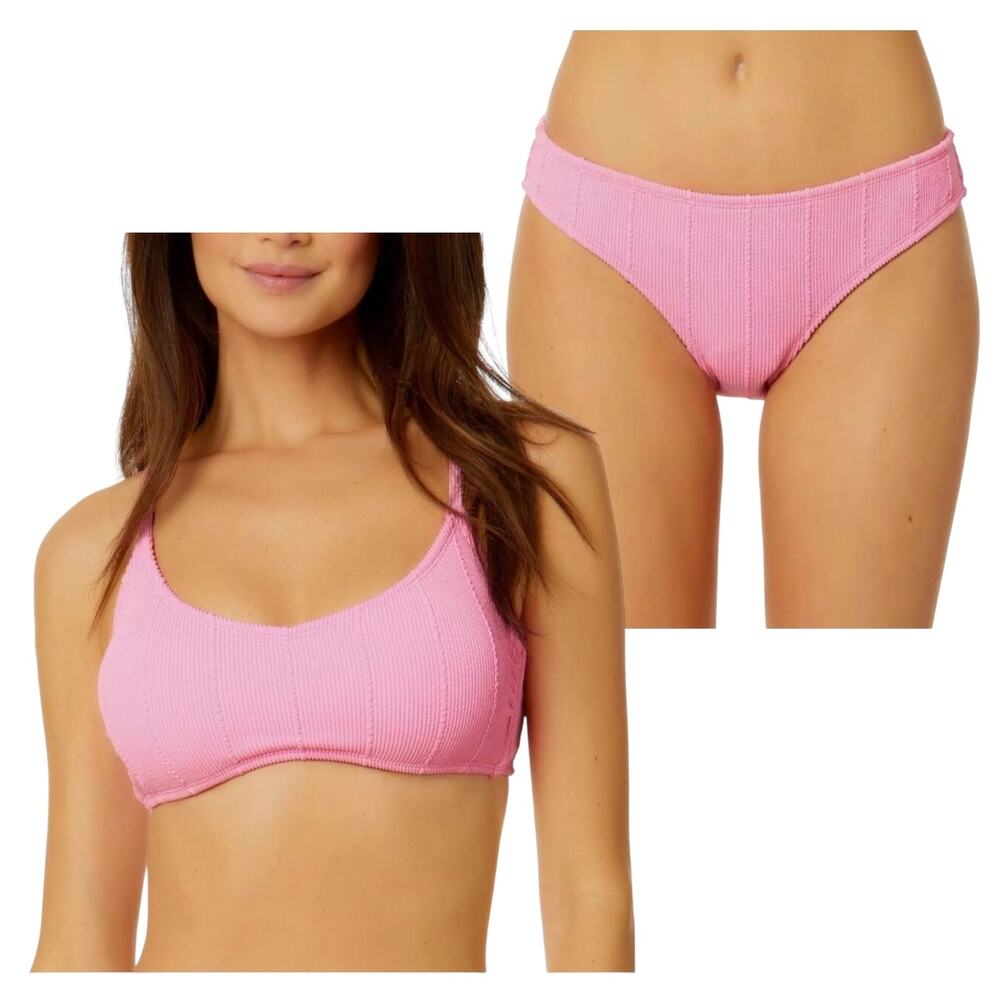 2/$30 NWT Salt + Cove Popcorn Ribbed Bikini Set Bubblegum Pink Swimsuit Size XL